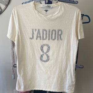 Dior Ivory Cotton J''adior 8 T-Shirt  Medium